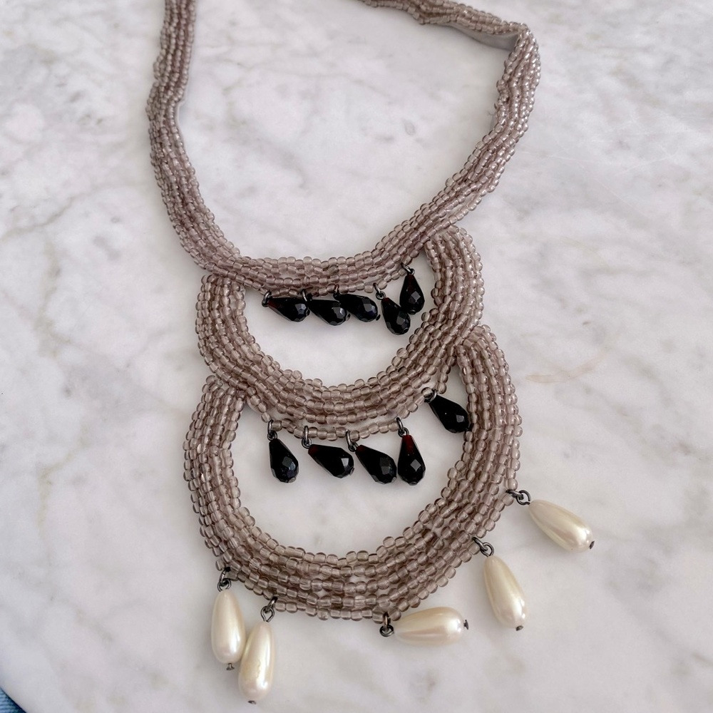 Beaded tiered necklace